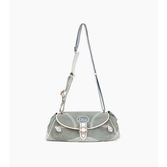 DIOR Light Blue Canvas Crossbody Bag C-A27650 - Picture 1 of 12